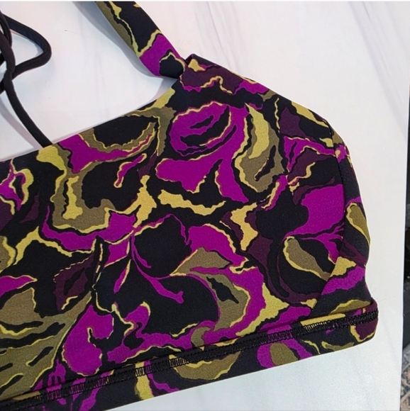 Lululemon Athletica Free To Be Zen 8 Purple and Green Sports Bra Medium Support - Picture 8 of 14